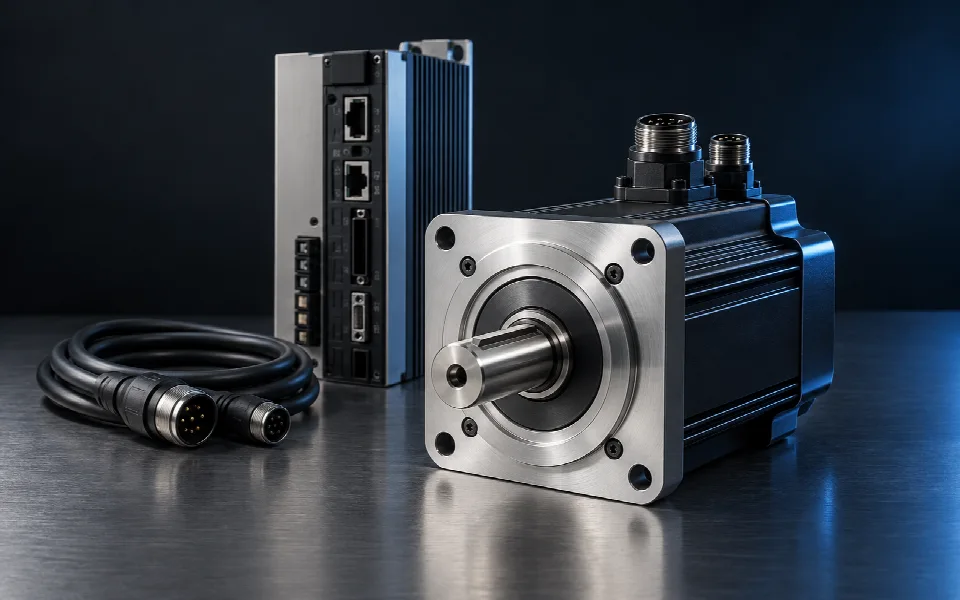 Servo motor, sürücü ve bağlantı kablosu